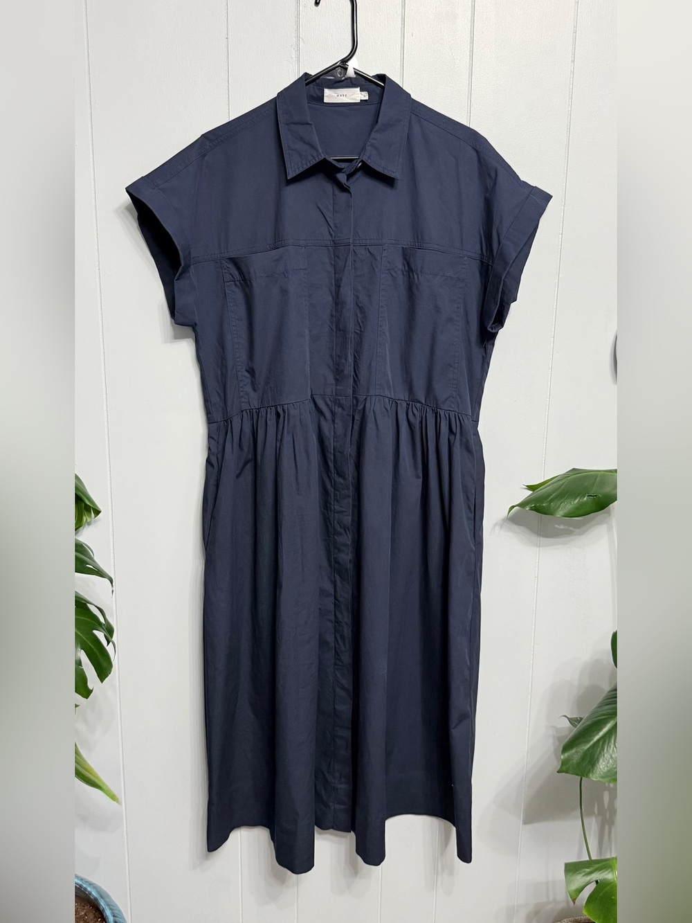 Maye  Women's Navy Button-Front Shirt Dress. “Excellent condition”